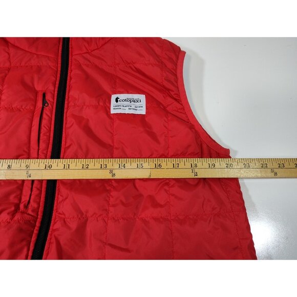 Cotopaxi Teca Calido Hooded Vest Womens L Full Zip Reversible Packable RedHotSun - Picture 10 of 12